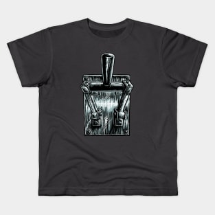 Vintage Knife Switch Linocut Kids T-Shirt